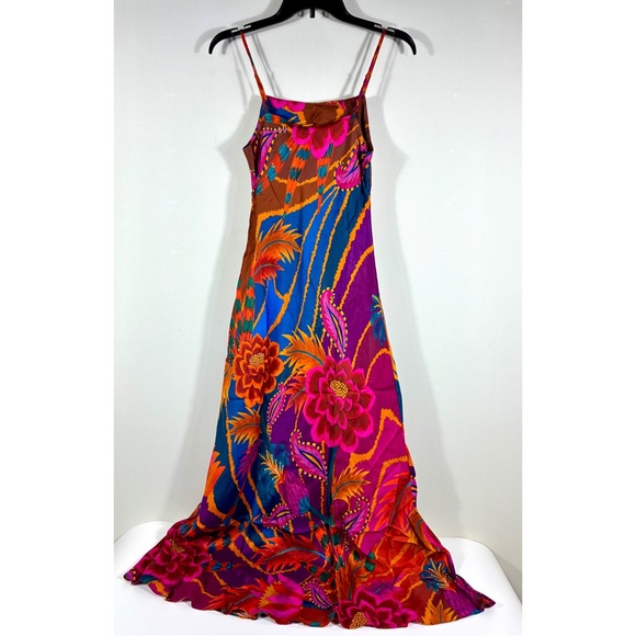 Farm Rio Vintage Wave Multicolor Floral Viscose Maxi Dress Small NWT Tropical - Picture 6 of 17